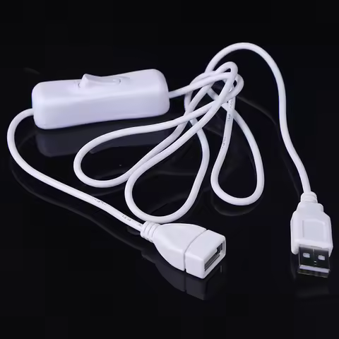 USB Cable with Switch ON/OFF Cable Extension Toggle for USB Lamp USB Fan 1m
