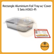 Aluminium Foil Tray With Cover M Size 5 Sets [4363-P] | Bekas Aluminum Foil Dengan Penutup Saiz M 5 