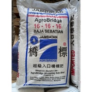 1 KG  [100% Original] Baja Agrobridge NPK 16-16-16 / Cap Jambatan Fertilizer / Baja Subur / Baja Seb