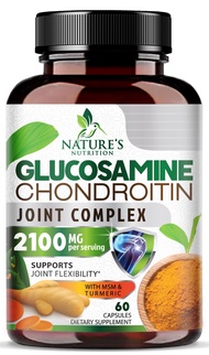 Glucosamine Chondroitin MSM Complex - Joint Support Supplement Turmeric & Boswellia, Triple Strength