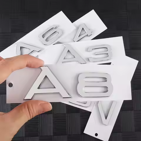 1pc A3 A4 A5 A6 A7 A8 Letters Numbers Emblem for Audi quattro Car Trunk Fender Nameplate Logo Sticke