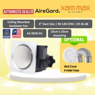(FREE SHIPPING) Airegard AS9020 D1 Round - 4" Exhaust Fan Ventilator [Silent Series] Panel Cover / A