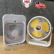 HDS Rechargeable Fan Cute Mini Portable Fan Kipas Mini USB Small Cooling Handy Desk Home Office Table Fan