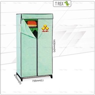 3V Bella Plastic Wardrobe With Zip / Fabric Wardrobe / Cabinet Clothes Storage Rack / Almari Baju