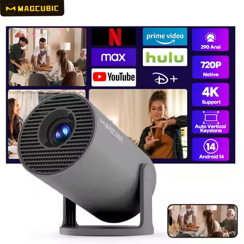 Magcubic Projector 4K Android 14 HY300 Pro Dual Wifi6 290ANSI Allwinner H726 BT5.4 1280*720P Cinema 