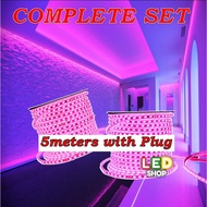 ❀Complete Set - Pink 5meters LED Strip Light 220v for accent cove lighting, decor ceiling lights