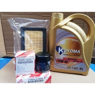 TOYOTA PRIUS C 2012year NHP10 OIL FILTER + AIR FILTER + KOYOMA 15W40 MINERAL ENGINE OIL