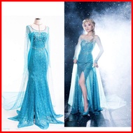 Birthday Halloween Party Costume Character Costume Frozen Princess Dress Cosplay Queen Elsa Anna Adu