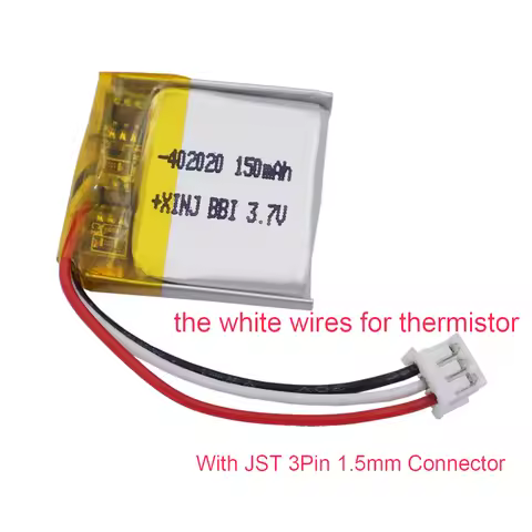 3.7V 150mAh 0.555Wh Li-Polymer Li Lithium Battery JST 3pin 1.5mm Connector 402020 For GPS Smart Watc