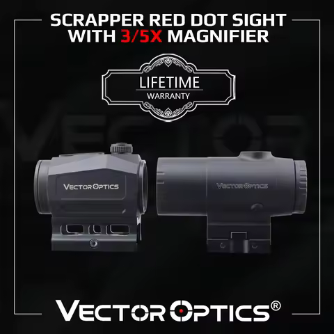 Vector Optics Scrapper Red Dot Sight With 3/5X Paragon Magnifier 2MOA Dot Size IPX6 Water Proof Fit 