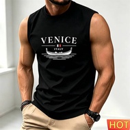 Summer Men's Casual Sleeveless T-shirt Breathable Home Round Neck T-shirt Italy Men's T-shirt Men Cl