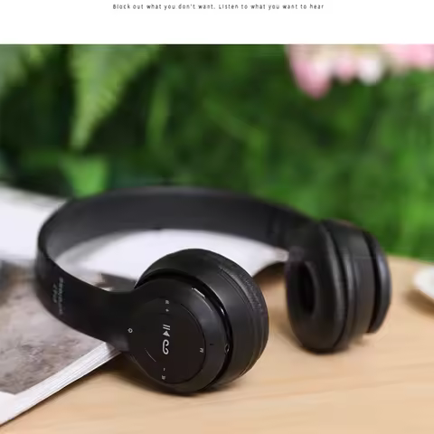 P47 Bluetooth 5.0 Wireless Foldable Headset Stereo Sports Gaming Headphones With Mic