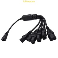 fol Flexible C14 Male to 6xC13 Female Power Cable Heavy Duty Power Extension Cable