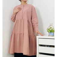 Linen Dress POLOS Wanita ft5393