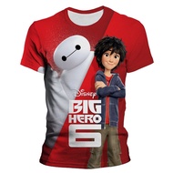 Cartoon Anime Big Hero 6 Hiro Baymax 3D Print T Shirt Men Women Children Cool Fashion Short Sleeve B