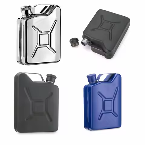 sliver or Arm Green or Blue 100% 18/8 Stainless Steel Jerry Can Hip Flask or Oil flask with free fun