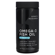 Sports Research Omega-3 Fish Oil, Triple Strength, 180 Softgels