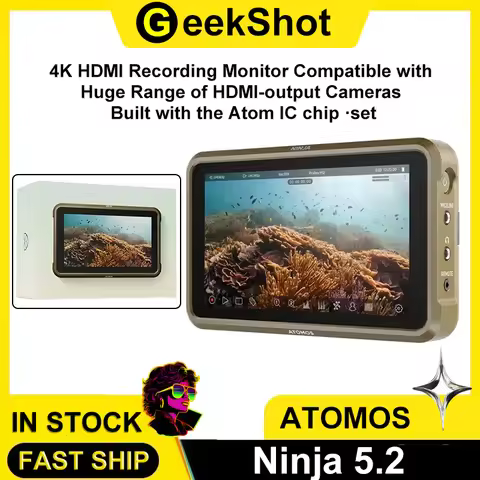 Atomos Ninja 5.2" 4K HDMI Recording Monitor Compatible with Huge Range of HDMI-output Cameras Built 