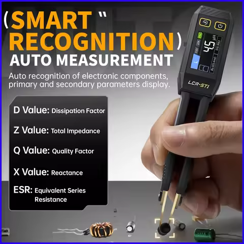 FNIRSI LCR-ST1 Mini Smart Tweezer LCR SMD ESR Tester Resistance Capacitance Inductance Continuity Di