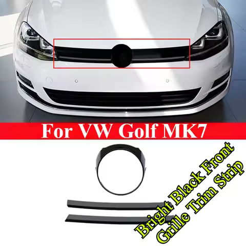 For VW Golf MK7 Bright Black Front Grille Trim Strip Red Overlay Styling Cover Modified Black Knight