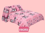 สบายมายเบด Kuromi : ชุดเครื่องนอน (ผ้าปู+ผ้านวม) ลายคุโรมิ ลิขสิทธิ์แท้ ยี่ห้อFountain