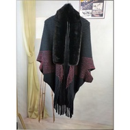 [Warm Fringe Wrap] Cape Shawl Knit Cardigan Cape/Shawl/Knit/Cardigan/Warm/Fringe