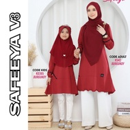 | BURGUNDY | BAJU TSHIRT MUSLIMAH SAFEEYA V3 | IRON LESS | BAJU SEDONDON IBU &amp; ANAK