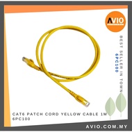 CAT6 Patch Cord Yellow 1m 1 Meter 100cm RJ45 to RJ45 LAN UTP IP Network Cable Factory Made 6PC100