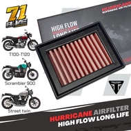 กรองอากาศ Triumph Bonnevill 900 1200 T120T100Street Twin Street Scrambler Hurricane