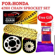 RS150 HONDA 428 HDG 428HDG SPROCKET STEEL AND CHAIN GOLD SET HTM DOTOMOMO RS 150