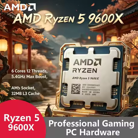 AMD Ryzen 5 9600X AM5 OEM Tray CPU, 6C12T 5.4GHz Boost, 32MB Cache, Supports B850 & X870 Chipsets Fo