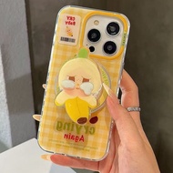Plaid Banana Crying Baby Magnetic Holder iPhone Case iPhone 11/12 Case iPhone 13 Case iPhone 16 Pro 