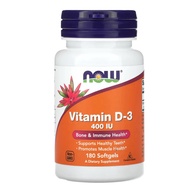 NOW Foods, Vitamin D-3 400 IU 180 Softgels Vitamin D3 400 IU 180 Softgels
