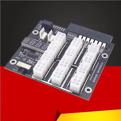 Mining Breakout Board 12 Port 6Pin Connector LED Display 12V Power Module for HP 500W 800W 1400W 160