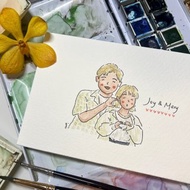 簡單水彩似顏繪 / 2人 / 客製人像畫