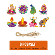 16 pcs Diwali Hanging Pendants 2023 Party Decoration Deepavali Festival Decoration Gift