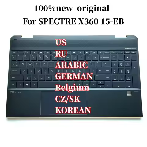 New Original blue For HP SPECTRE X360 15-EB Laptop Keyboard Palmrest Assembly Backlight Touchpad