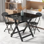 โต๊ะกินข้าว พับได้ โต๊ะอาหาร โต๊ะสี่เหลี่ยม โต๊ะกินข้าวลายหินอ่อน โต๊ะอเนกประสงค์ ไม่ต้องประกอบ ขนาด