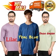 KURTA PETAK 2026 KURTA LELAKI TELUK BELANGA TRADITIONAL LENGAN TIGA SUKU MATERIAL GERMANY COTTON