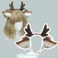 FAYSHOWS Reindeer Antler Headband, Festival Decorations Party Headpiece Head Hoop, Lolita Cute Plush