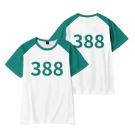 Squid Game Kids T-shirt 456/001/333 Halloween Cosplay Costume Short Sleeve Casual Loose Sports Shirt