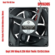 24V Fan, 0.25A Current, Dimensions 12x12x3.8cm