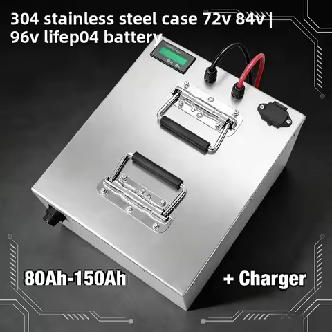 72V/84V/96V 80-150Ah LiFePO4 Battery (BMS + Charger)EVs & Motorcycles: 7000WGolf Carts & AGVs: Heavy