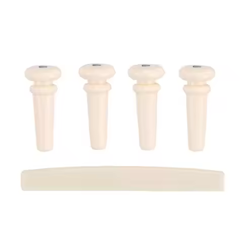 4pcs Acoustic Bass Guitar Bridge Pins+Saddle ABS Plastic Bridge Pins Saddle for Bass Guitar Replacem