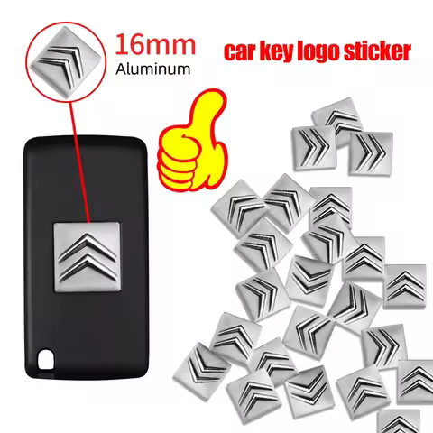 16mm Aluminum Car Key Shell Sticker Badge Decals For Citroen C4 C1 C5 C3 C6 C5 C8 DS C-ELYSEE VTS C4