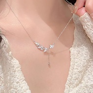 CZ Rice Pattern Necklace Good Meaning Minimalist Style Women's Accessories
