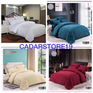 ♘﹊CADAR HOTEL "PROYU" 100% COTTON 7 IN 1 1200 Thread Counts PREMIUM QUALITY FITTED BEDSHEET WITH COMFORTER(QUEEN/KING)