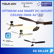 [SG Seller] YOUKAIN Optimum 668 SMART DC Ceiling Fans 46" 52" by Acorn | Goldberg Home