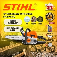 SYK Stihl Gasoline Chainsaw 16 Inch MS170 Pengasah Chainsaw Petrol Mesin Tebang Pokok Chainsaw Heavy