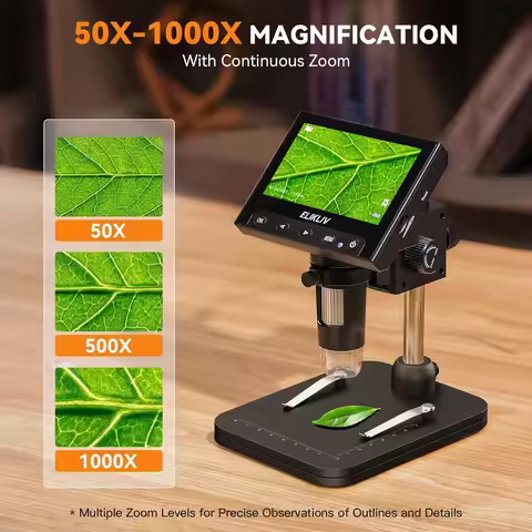 EDM4 4.3" LCD Digital Microscope for Electronic 1000x Coin Magnifier Repair Microscope with LED Ligh